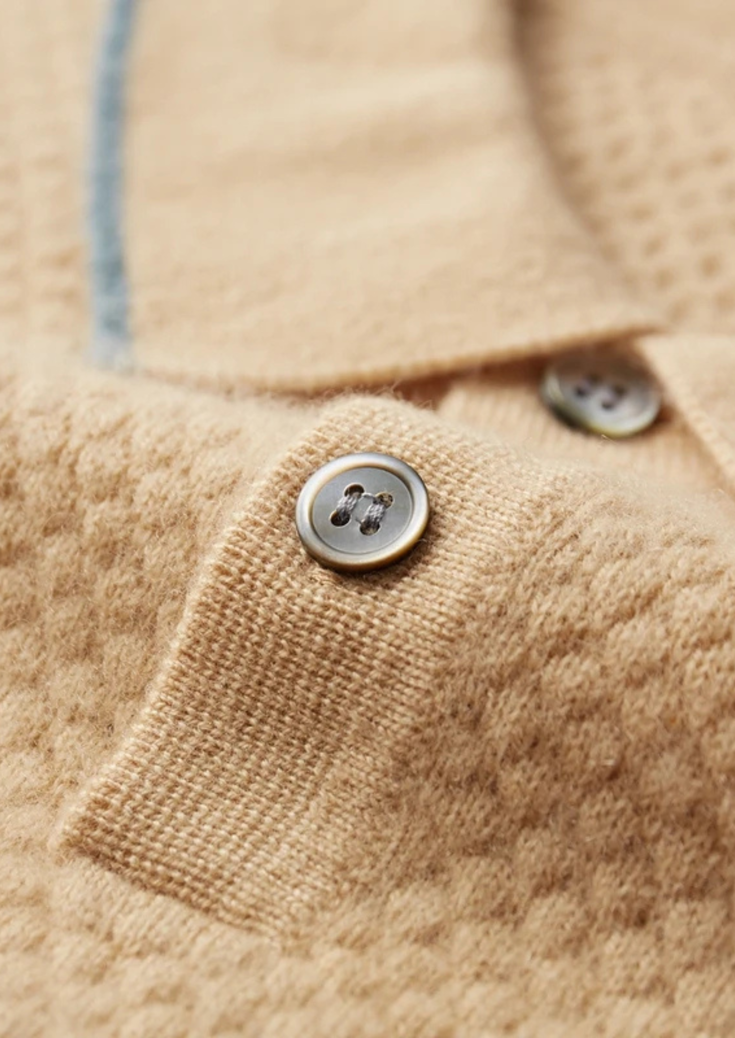 PREMIUM CASHMERE TWO-TONE POLO