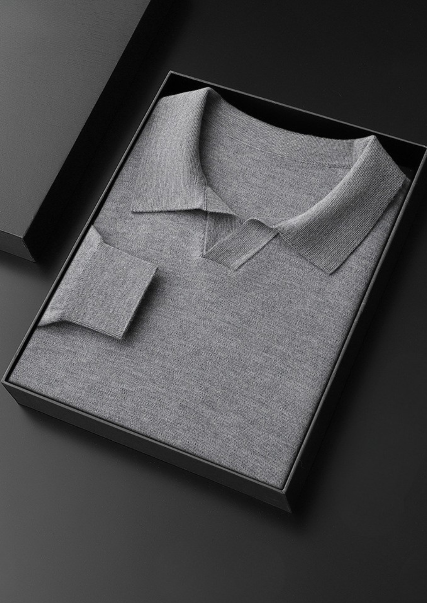 PREMIUM CASHMERE BUTTONLESS SWEATER POLO